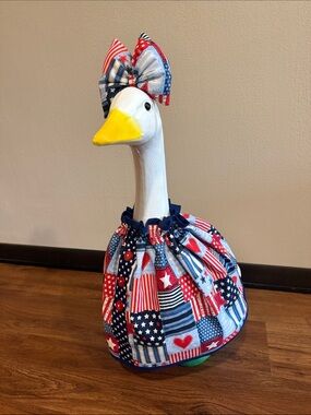 Reversible Patriotic Red White & Blue & Blue Themed Goose Outfits with Bows (2)